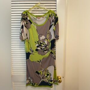 Ted Baker dress, floral. Size 3. Viscose with silk ribbon around. Wore once.